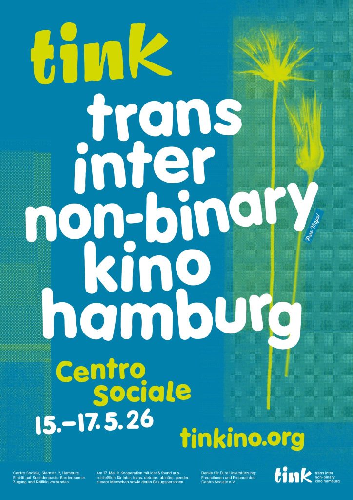 Plakat tink: tink trans inter non-binary kino hamburg . centro sociale